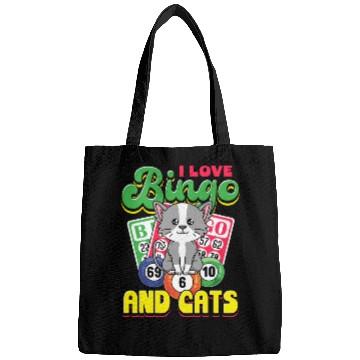 Discover I love bingo and cats - cat saying quote Bags