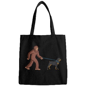 Discover Bigfoot Sasquatch Walking Rottweiler Bags