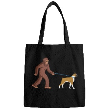 Discover Bigfoot Sasquatch Walking Boxer Dog Bags
