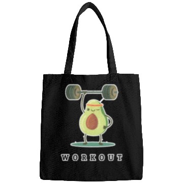 Discover Workout Avocado cartoon Bags