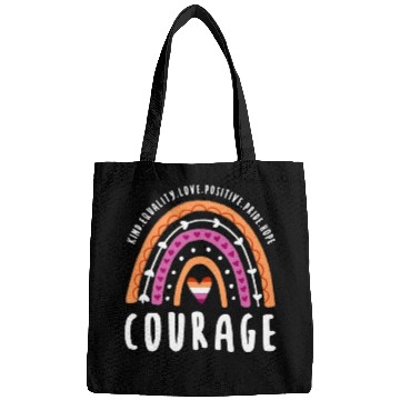 Discover Courage Lesbian Pride Rainbow Bags