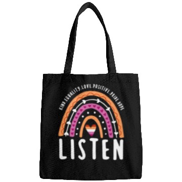 Discover Listen Lesbian Pride Rainbow Bags