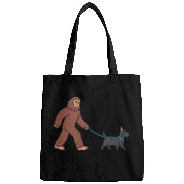 Discover Bigfoot Sasquatch Walking Scottish Terrier Bags