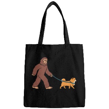 Discover Bigfoot Sasquatch Walking Pomeranian Bags