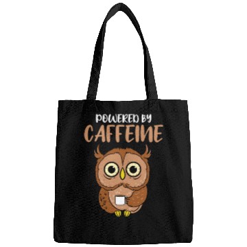 Discover Powered By Caffeine For Owl Lover Bags