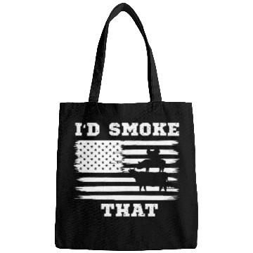 Discover I'd Smoke That Chicken Pig Cow American Flag Bags