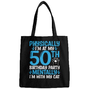 Discover 50 Year Old Cat Dad with my Cat Mom 50th Birthday Bags