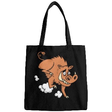 Discover Wild boar animal cartoon running Bags