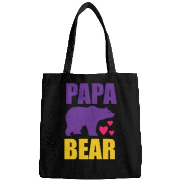 Discover Papa bear funny fathers day Bags