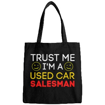 Discover Trust Me I'm a Used Car Salesman (Gold & Red) Bags