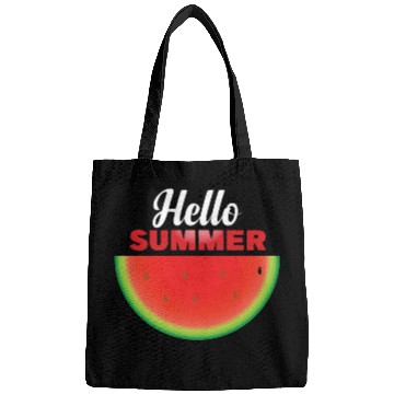 Discover Hello Summer, Hello summer slogan on watermelon Bags