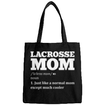 Discover Lacrosse mom definition Sports Lover Athlete Quote Bags