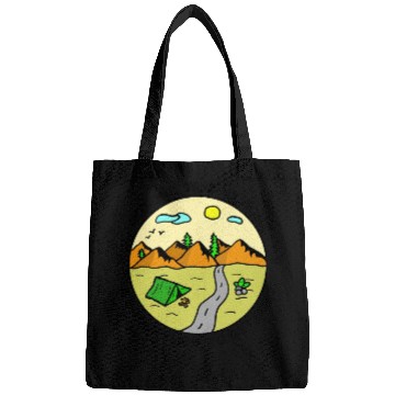Discover Wilderness Trekking Camping Nature Lover Quote Bags