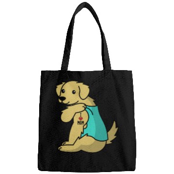 Discover I Love Mom Tattoo Golden Retriever Bags