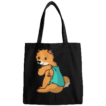 Discover I Love Mom Tattoo Pomeranian Bags