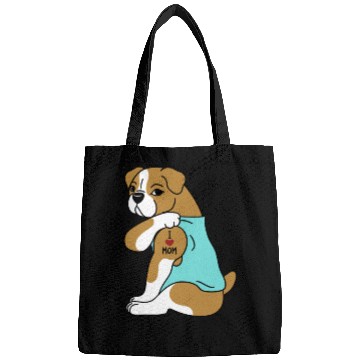 Discover I Love Mom Tattoo English Bulldog Bags