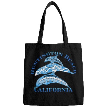 Discover Huntington Beach California Vacation Tribal Dolphi Bags