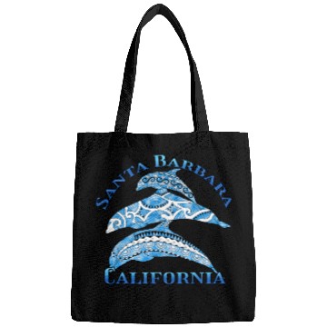 Discover Santa Barbara California Vacation Tribal Dolphins Bags