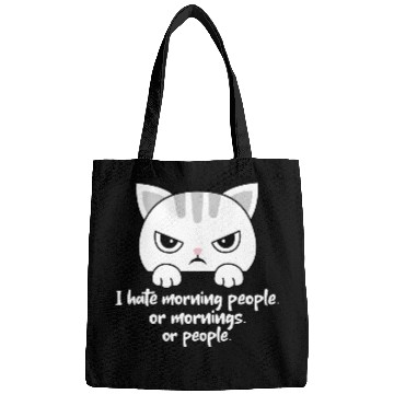 Discover I hate morning people... Morning Grumpy Cat Bags