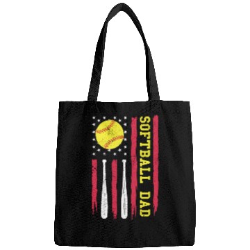 Discover Softball Dad Vintage American Flag Bags