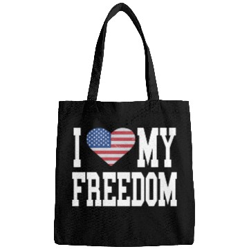 Discover Patriotic American Flag I Heart Freedom, I Love Bags