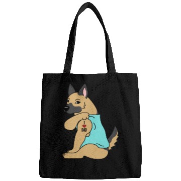 Discover I Love Dad German Shepherd Bags