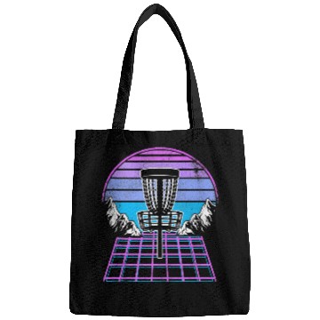 Discover Disc Golf Basket 90s Synthwave Sunset Retrowave Bags