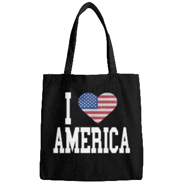 Discover US Flag Proud American I Heart America, I Love Bags