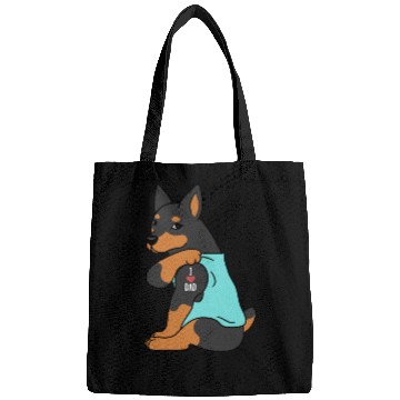 Discover I Love Dad Miniature Pinscher Bags