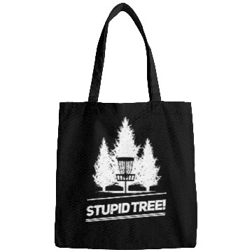 Discover Funny Disc Golf Stupid Tree Distressed Frisbee Bags