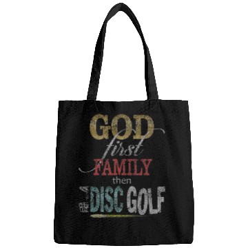 Discover God First Family Then Disc Golf Distressed Bags