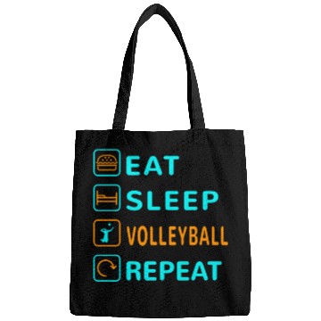 Discover Eat. Sleep. Volleyball. Repeat Design Bags