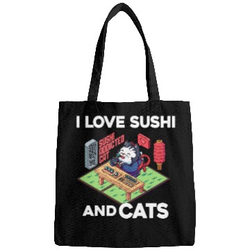 Discover I Love Sushi And Cats, Sushi Lover, Japan, Bags