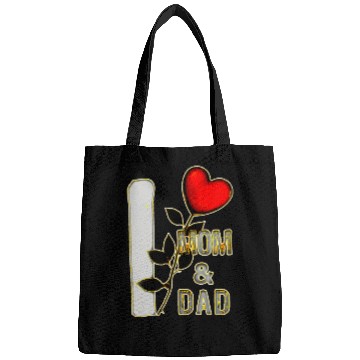 Discover I love mom and dad with heart of a rose Bags
