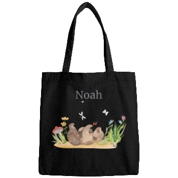 Discover Forest Animal Bear Flowers Name Noah Bags