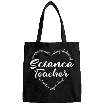 Discover Science teacher with heart design Bags