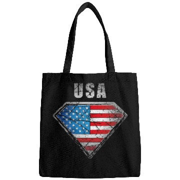 Discover USA superhero flag legend vintage crest Bags