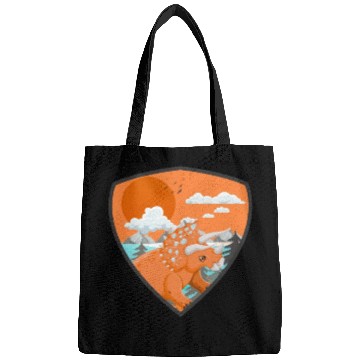 Discover triceratops predators in mountains Bags