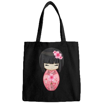 Discover Cherry Blossom Geisha Japanese Kokeshi Doll Bags