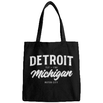 Discover Detroit Michigan Typography Bags