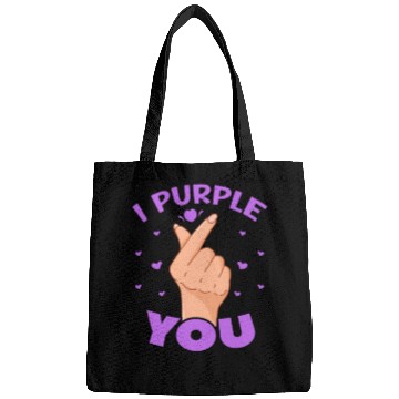 Discover I Purple You Finger Heart Bags