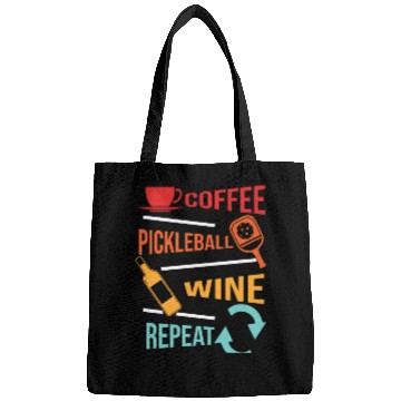Discover Coffee Pickleball Wine Repeat for Men Women Bags