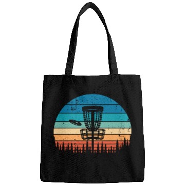 Discover Vintage Disc Golf Retro Distressed Sunset Bags