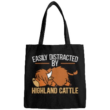 Discover Easily Distracted By Highland Cattle Cow Farmer Bags