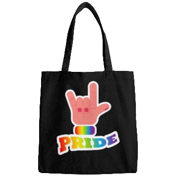 Discover Pride flag hand - Pride quote lgbt community Bags
