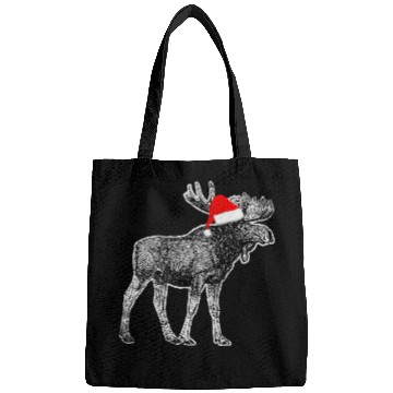Discover Moose Santa Christmas Canada Alaska Bags
