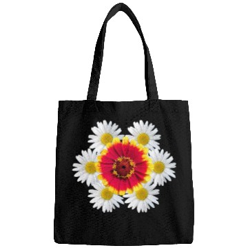 Discover zinnia blossom daisy flower blooms flowerpattern Bags