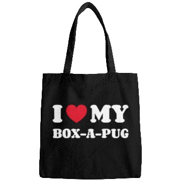 Discover I Love My Box-A-Pug Bags