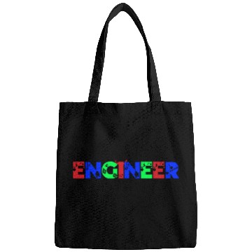 Discover Engineer Christmas Snowflake Typography Bags