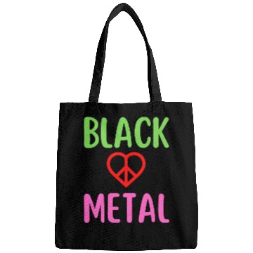 Discover Black Metal Peace Love Symbol Bags